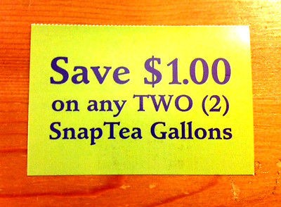   00/2 ANY SNAPPLE SNAPTEA GALLONS ☀☀☀☀ 12/31