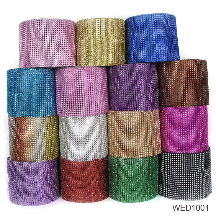 10 Yards Wedding Diamond Mesh Wrap Roll Sparkle Rhinestone 