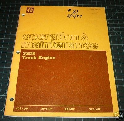 CAT Caterpillar 3208 Truck Diesel Engine Owner Operation & Maintenance 