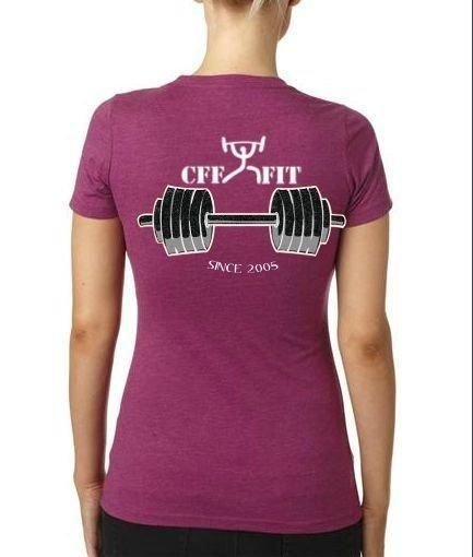   Womens Barbell club T shirt cotton/poly blend Crossfit gear