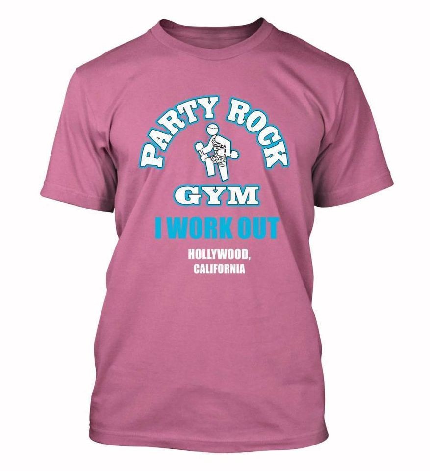   GYM I Work Out T shirt LMFAO Everyday shufflin blue costume shirts