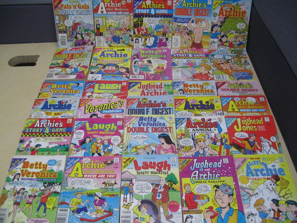 30 ARCHIES DIGEST Cartoon Comic Books Double Magazines Great 