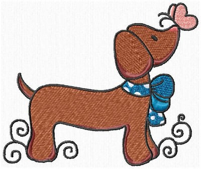 Cute Daschund Dogs Machine Embroidery Designs CD Set