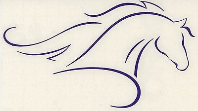 Lrg Purple Horse Pony Trailer Truck Vinyl Decal Equestrian Graphic 