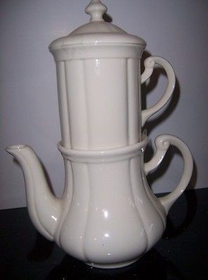 PORCELAIN WHITE TEA POT CUP MUG SINGLE TEAPOT HERBAL FOR ONE DECOR 