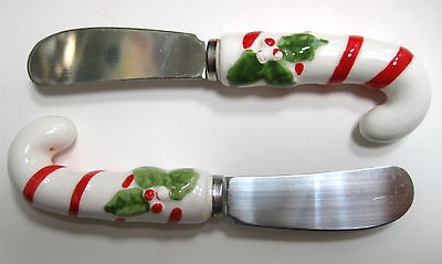   Tools Christmas Xmas Ceramic Hors D Oeuvre Knives 1980s Stainless