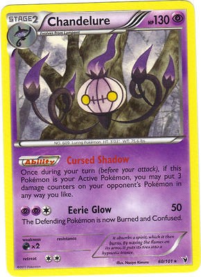 CHANDELURE Reverse Holo Rare Pokemon Card Noble Victories 60/101