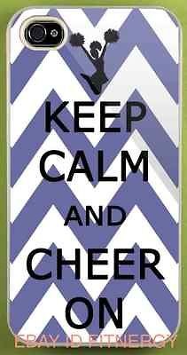 Keep Calm and Cheer On Stripe NEW iPhone 4 4S 5 Custom Case Design 