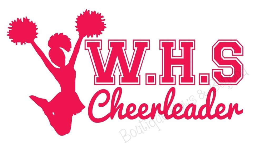 Highschool Initials Cheerleader Cheer Wall Car Vinyl Decal