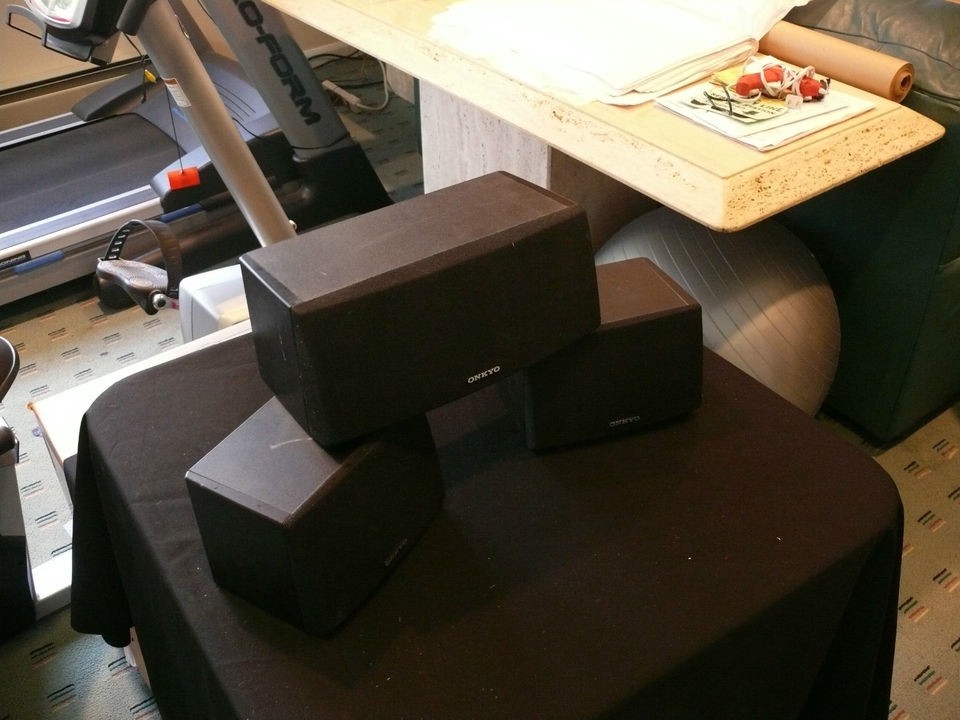 Home theater speakers L  R & Center by Onkyo Quality Low Pricing