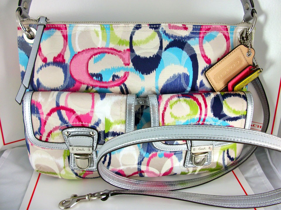   COACH 19874 POPPY IKAT BAG SIGNATURE HIPPIE CROSSBODY Purse Handbag