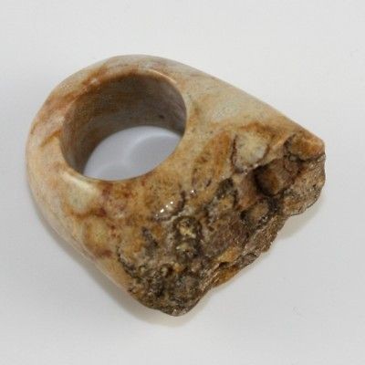 GENUINE BIG OCEAN CORAL FOSSIL RAW HONEYCOMB HUGE RING