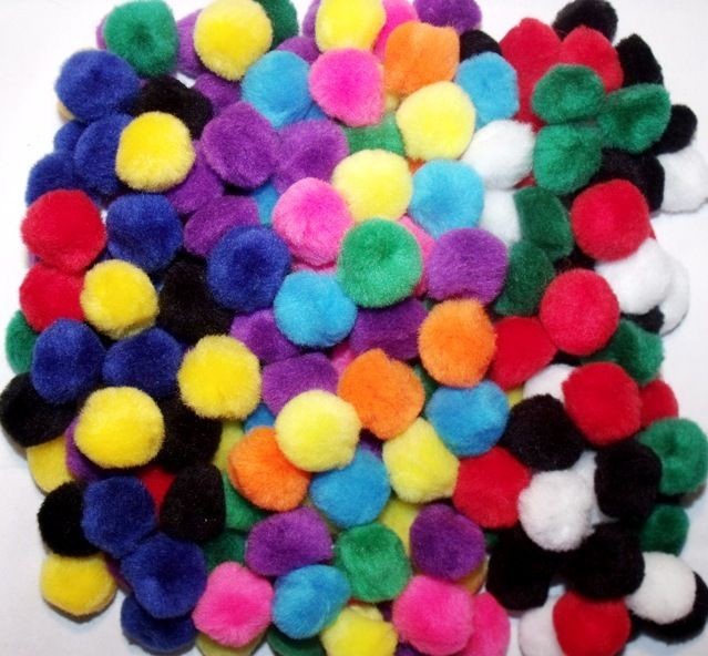 80 NEW SOFT POM POMS 1 CRAFT BALL Kids Art Costume Decoration