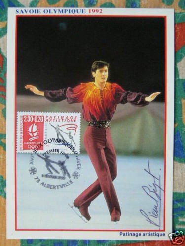 figure skating maxicard signed Bequet designer 26207