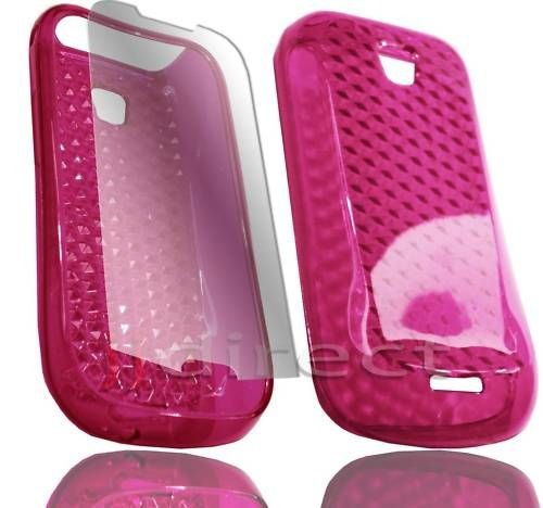 Hot Pink Gel Case+Film Samsung Galaxy Apollo GT i5800