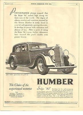 Original 1934 UK Humbler Motor Car and Grenoville Casanova Perfume Ads