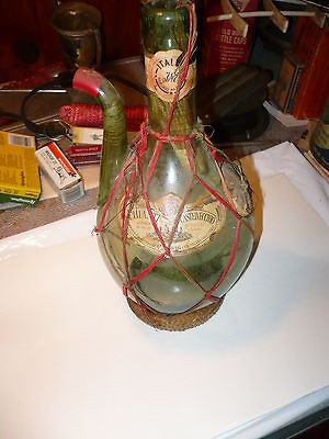 VINTAGE 1964 ITALIAN CHIANTI CASTELVECCHICO WINE BOTTLE FANCY WRAPPED