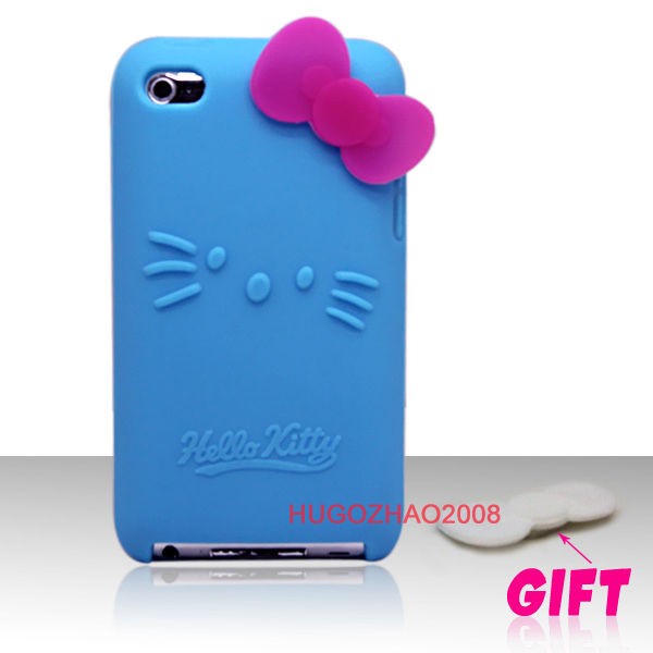FOR IPOD TOUCH 4 Gen 4G 4TH HELLO KITTY SILICONE BACK COVER SKIN CASE 