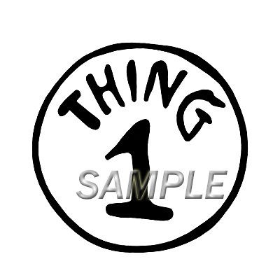 THING 1 2 3 4 T SHIRT IRON ON TRANSFER 3 SIZES FOR LIGHT & DARK FABRIC