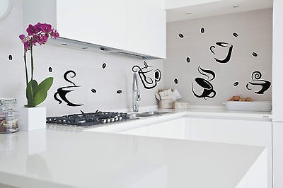 kitchen wall stickers decoration cup cafe tea restaurant chef vinyl 