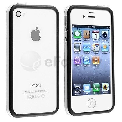   Bumper TPU Case w/ Alum Button for iPhone 4 G 4S AT&T Sprint Verizon