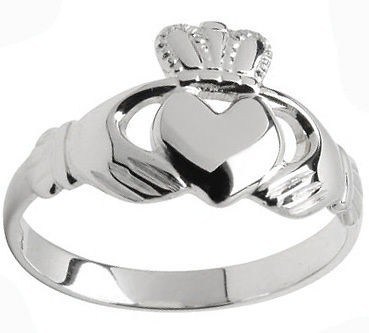 10K White Gold the Claddagh Ring of Ireland Irish New