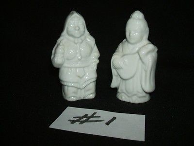 JAPANESE PEOPLE Miniature FIGURINES White Porcelain 1