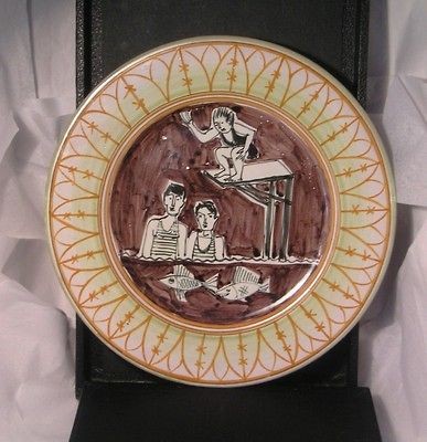 VINTAGE HAND PAINTED ITALIAN ART POTTERY PLATE C5