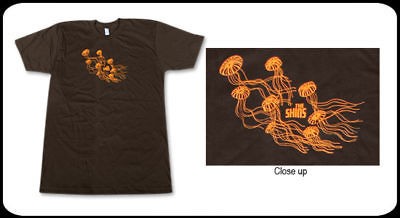 THE SHINS Brown Shirt JELLYFISH DESIGN many sizes