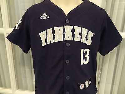   NY Yankees Alex Rodriguez Button Down Navy Jersey Toddlers 2T 4T