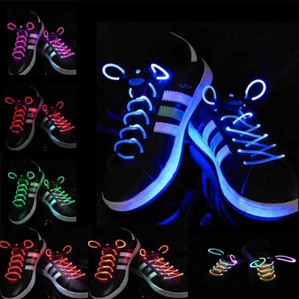   Cool LED Flash Lighting Glow Shoelaces Shoe Laces DISCO Party Skating