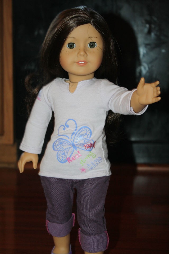 American Girl Doll Just Like Me w/ Outfit & Shoes Dark Brown Hair 