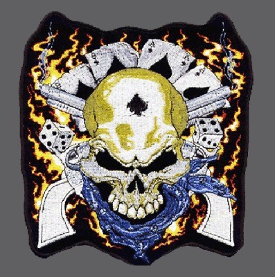 SON OF OUTLAW ANARCHY DEAD MAN SKULL BIKER PATCH 4 INCH PATCH