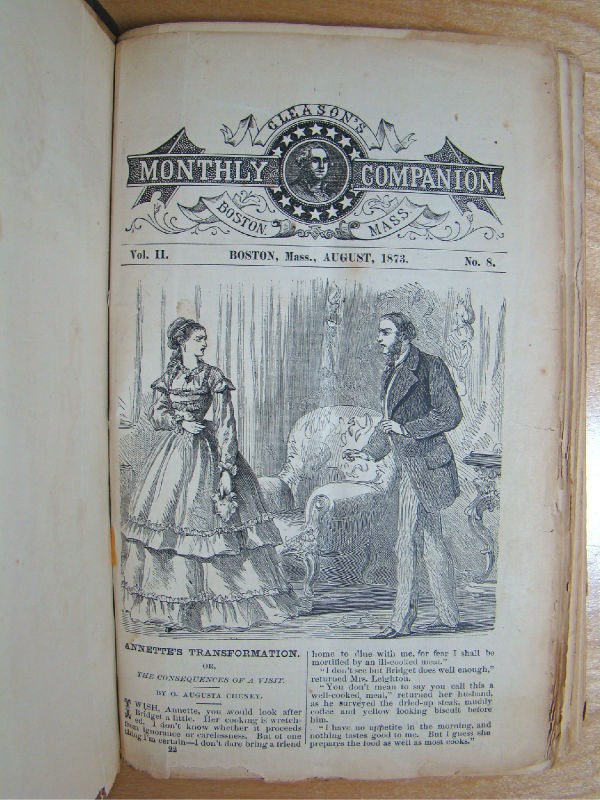   .Gleasons Monthly Companion.Horatio Alger Stories Janes Ear Trumpet