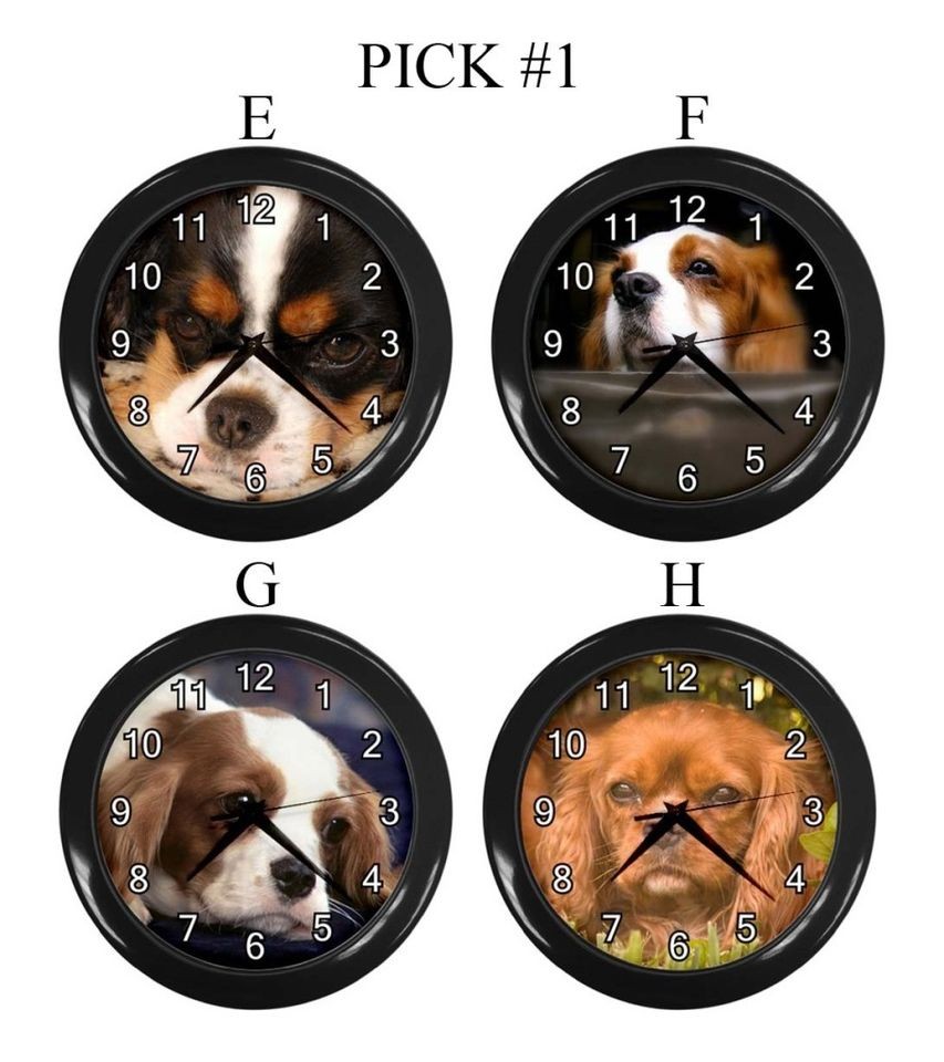 Cavalier King Charles Spaniel Dog Puppy Puppies E H Wall Clock Gift # 