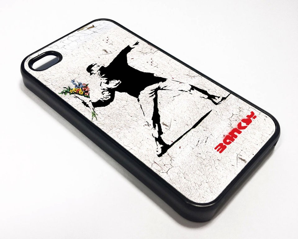 Banksy Flower Protestor Apple iPhone 4 / 4S Case Cover 4GS 4G USA 