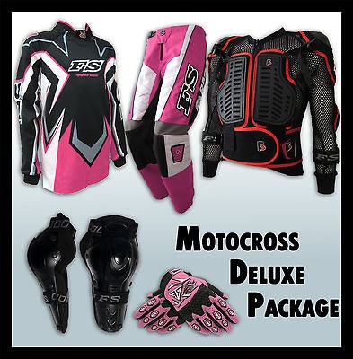   Jersey+Pants+G​loves+Armour*P​INK* Dirt Bike Gear/Junior/Ki​ds