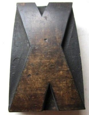 Letter X.Large letterpress wood printing block,wooden type,font,lett 