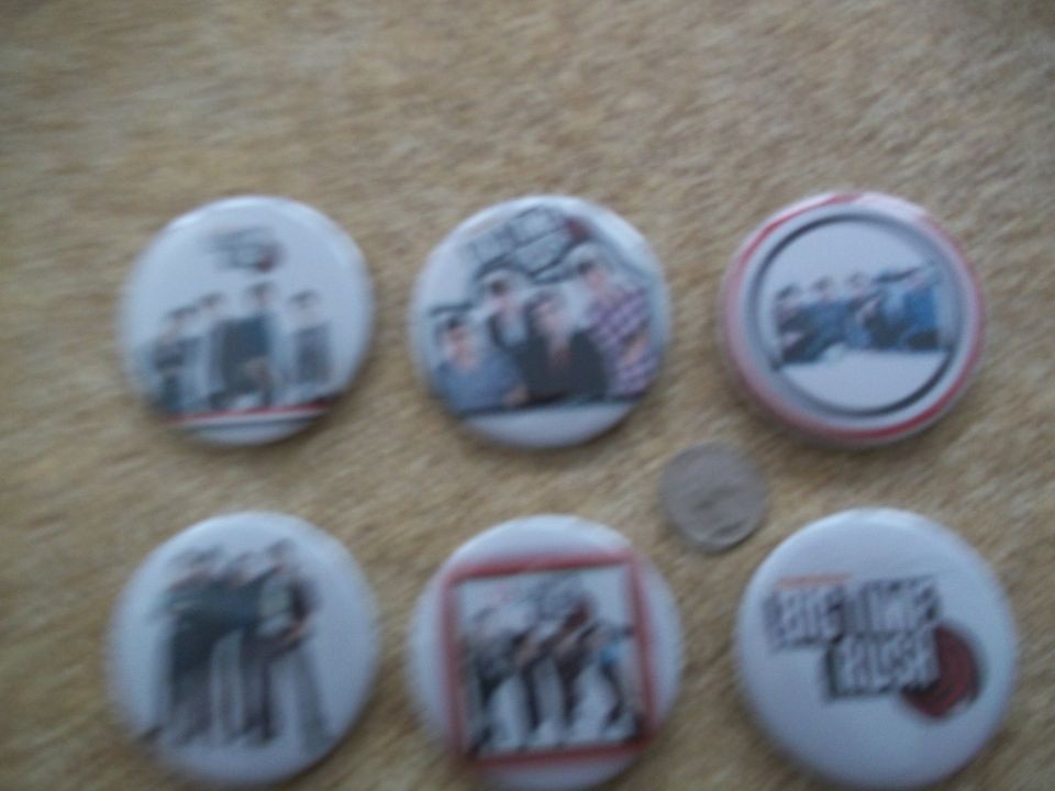 Big Time Rush buttons  set of 6 Large 2 1/4 for shirts backpacks 