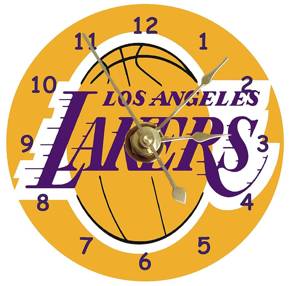 LOS ANGELES LAKERS FRAMED WALL CLOCK NEW LA LAKERS