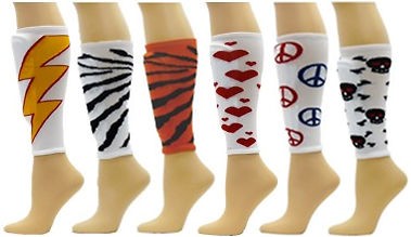 Soccer Compression Shin Guard Sleeves for slip in guards tiger skull 