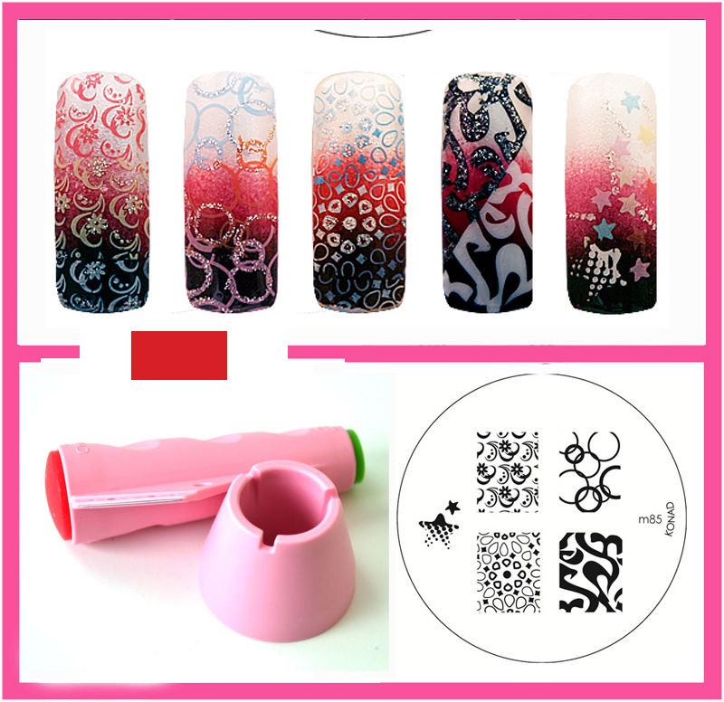 Konad Stamping Nail Art Multi New stamper And Scraper+ M85 Image Plate