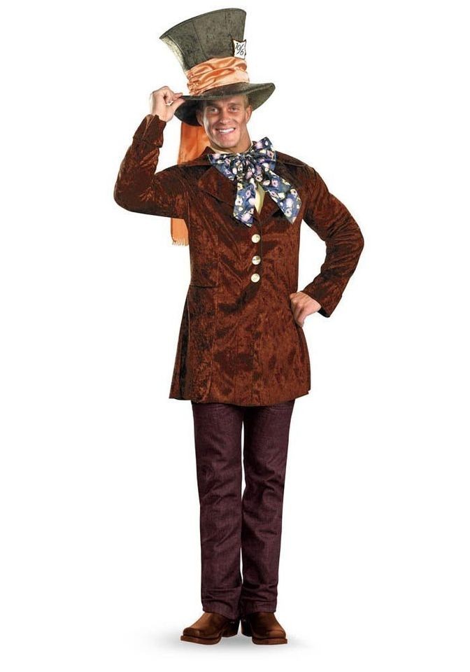 Mens Disneys Alice in Wonderland Mad Hatter Halloween Costume & WIG on ...