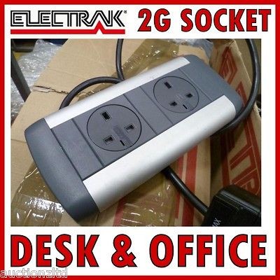   Double Socket Desktop Lab Tabletop Bench School Cafe 2G Power Supply