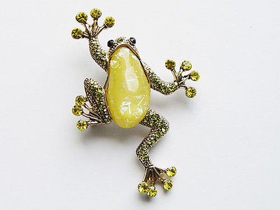 Lime Green Crystal Rhinestone Acrylic Gem Frog Toad Amphibian Costume 