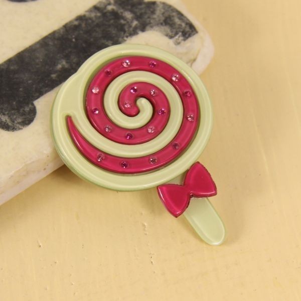 Big Baby Jewellery Lollipop Swirl Candy Brooch Stocking Filler