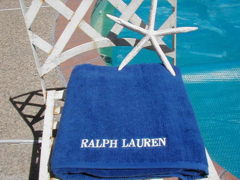 NEW RALPH LAUREN CLASSIC BLUE EXTRA LARGE TOWEL