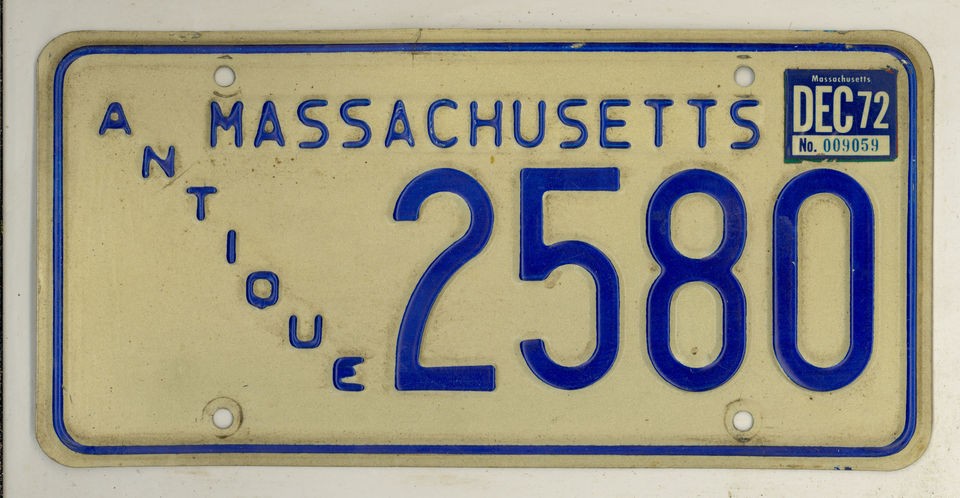   12 MASSACHUSETTS MA MASS PORCELAIN LICENSE PLATE NICE RARE TAG # 4029