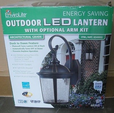 NEW EnviroLite Outdoor LED Lantern Light Fixture 8.9 Watts Lasts 
