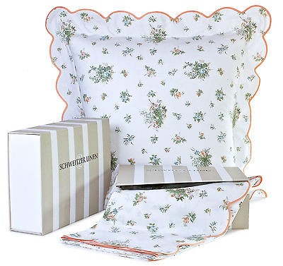 LUXURY SCHWEITZER LINEN BED SHEET SETS. OLEANA FLORAL PRINT